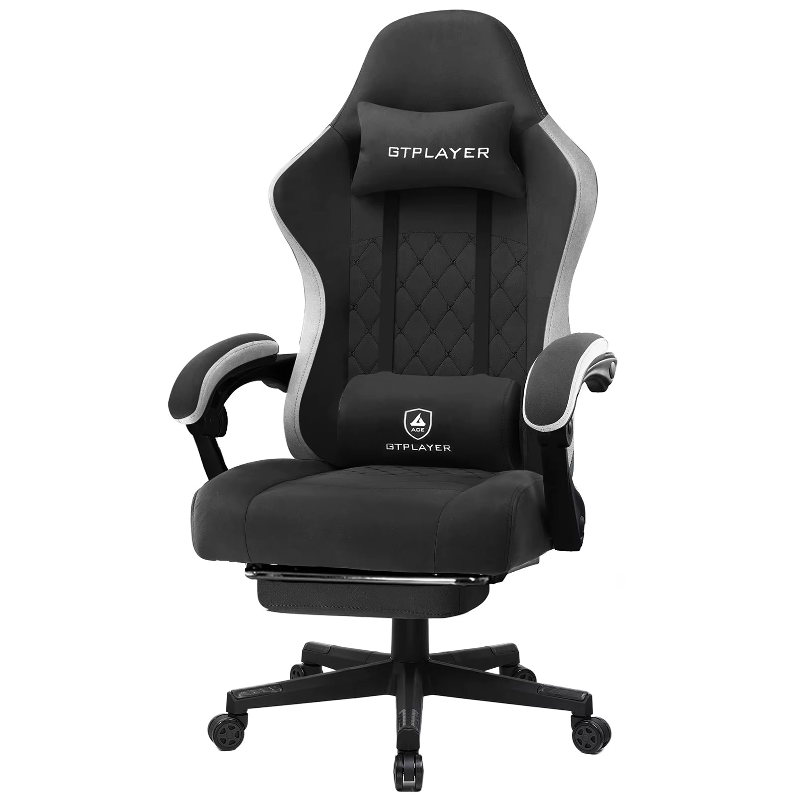 GTPLAYER Gaming Chair Ergonomischer Gaming Sessel Schreibtischstuhl Mit Stoffoberfläche, Federsitzkissen, Verbindungsarmlehnen