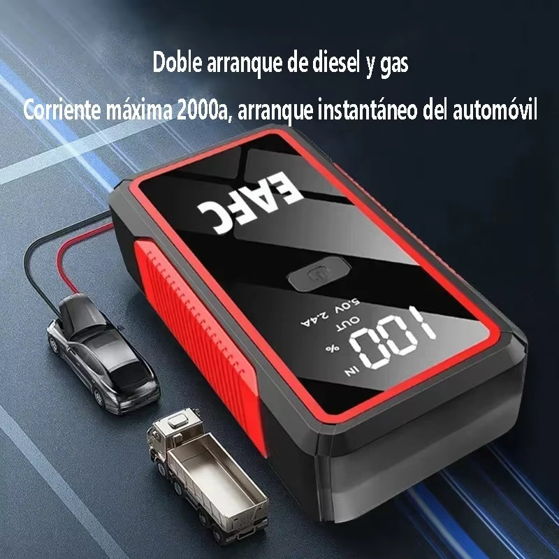 2000 a 12 V Auto-Starthilfe-Powerbank – Tragbarer Batterie-Booster-Pack Für Tote Fahrzeuge, Usb-Ladegerät Für Telefone, Notstrom