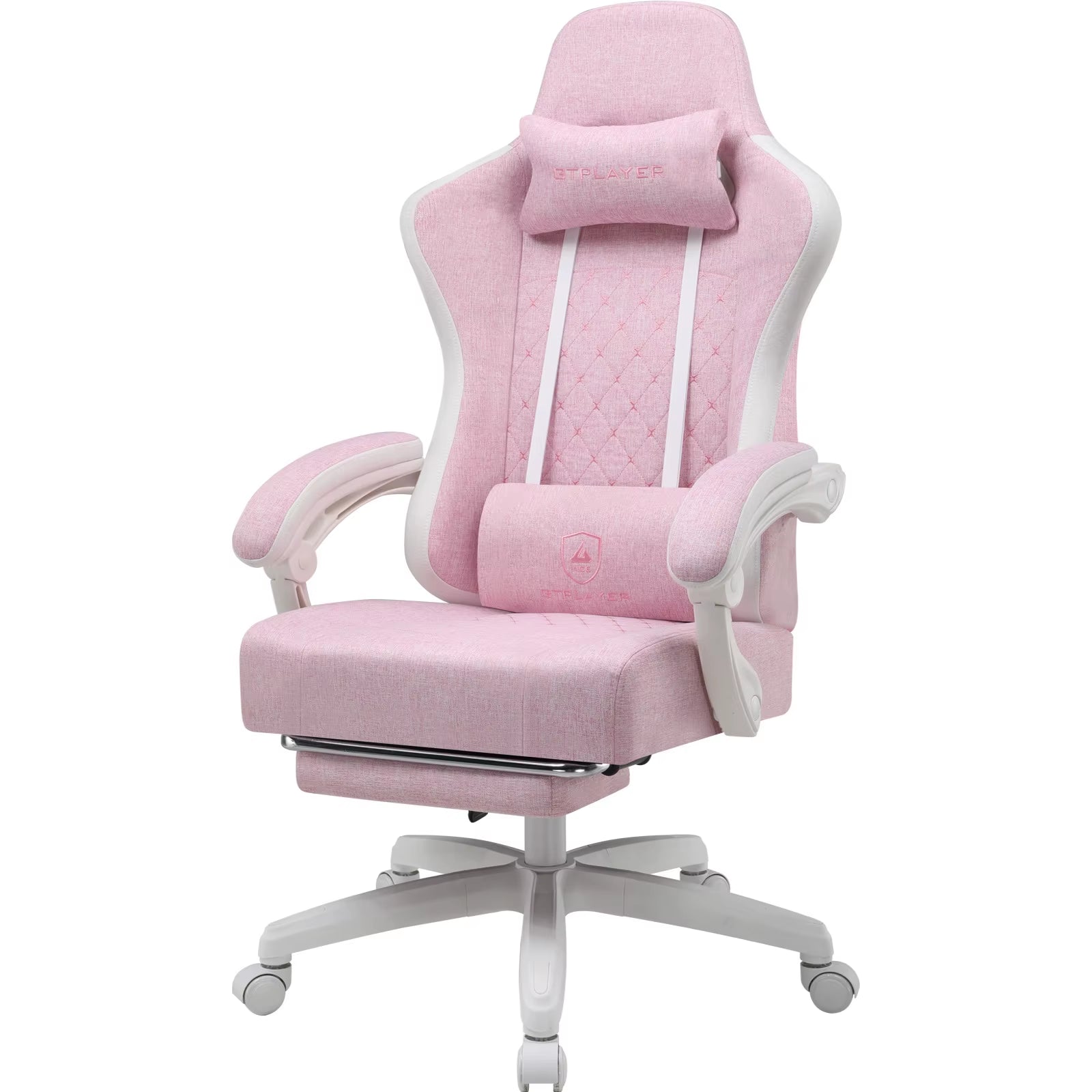 GTPLAYER Gaming Chair Ergonomischer Gaming Sessel Schreibtischstuhl Mit Stoffoberfläche, Federsitzkissen, Verbindungsarmlehnen