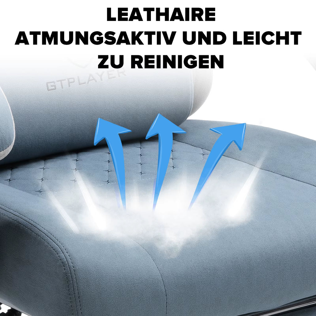 GTPLAYER Gaming Chair Ergonomischer Gaming Sessel Schreibtischstuhl Mit Stoffoberfläche, Federsitzkissen, Verbindungsarmlehnen