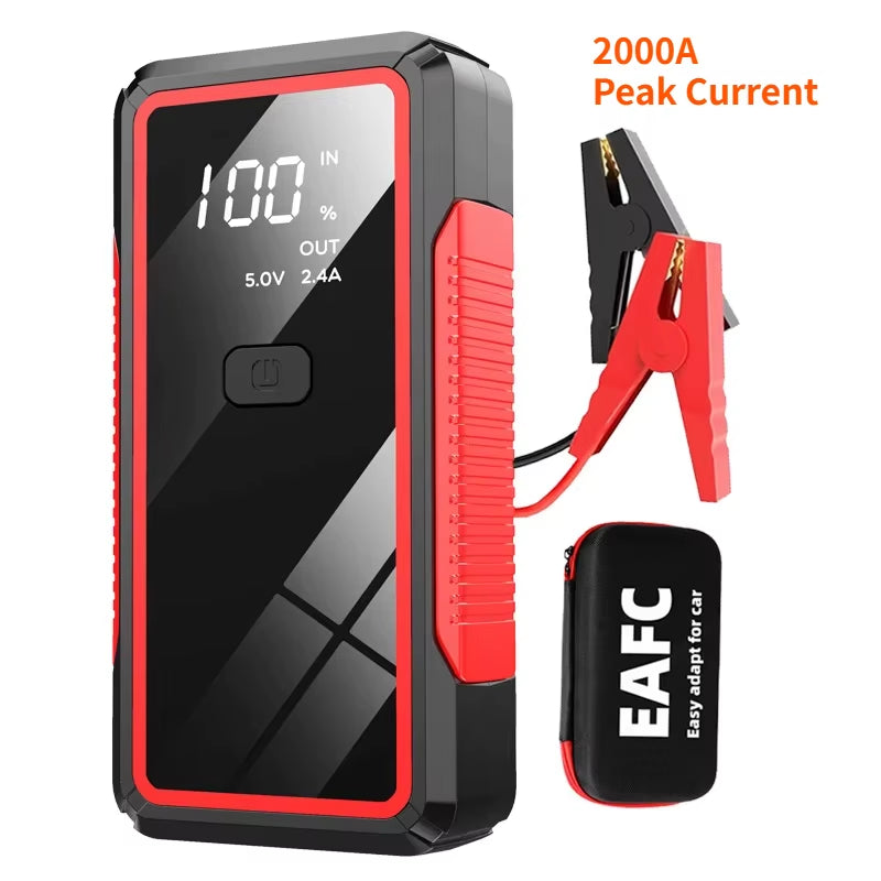 2000 a 12 V Auto-Starthilfe-Powerbank – Tragbarer Batterie-Booster-Pack Für Tote Fahrzeuge, Usb-Ladegerät Für Telefone, Notstrom