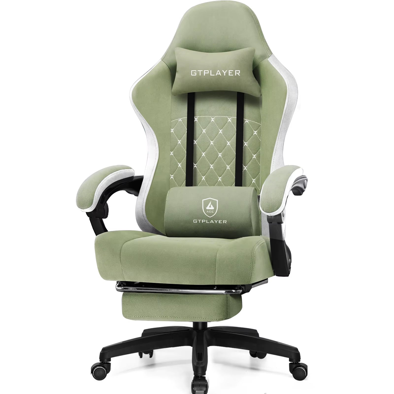 GTPLAYER Gaming Chair Ergonomischer Gaming Sessel Schreibtischstuhl Mit Stoffoberfläche, Federsitzkissen, Verbindungsarmlehnen