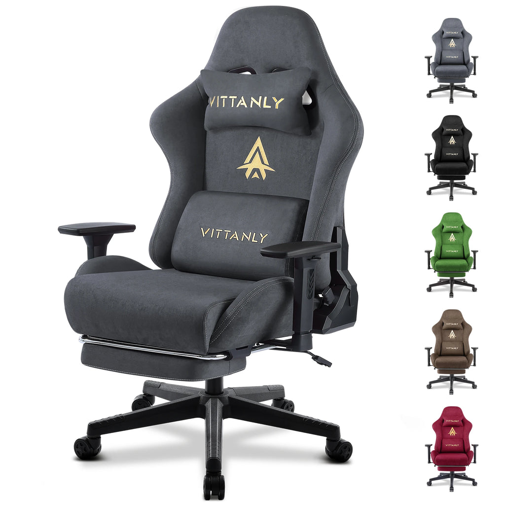 Marke Gaming Stuhl Luxuriöse Atmungsaktive Faux Wildleder Büro Stuhl Gaming Stuhl Mit Fußstütze Stuhl Kopfstütze Ergonomische Spiel Stuhl