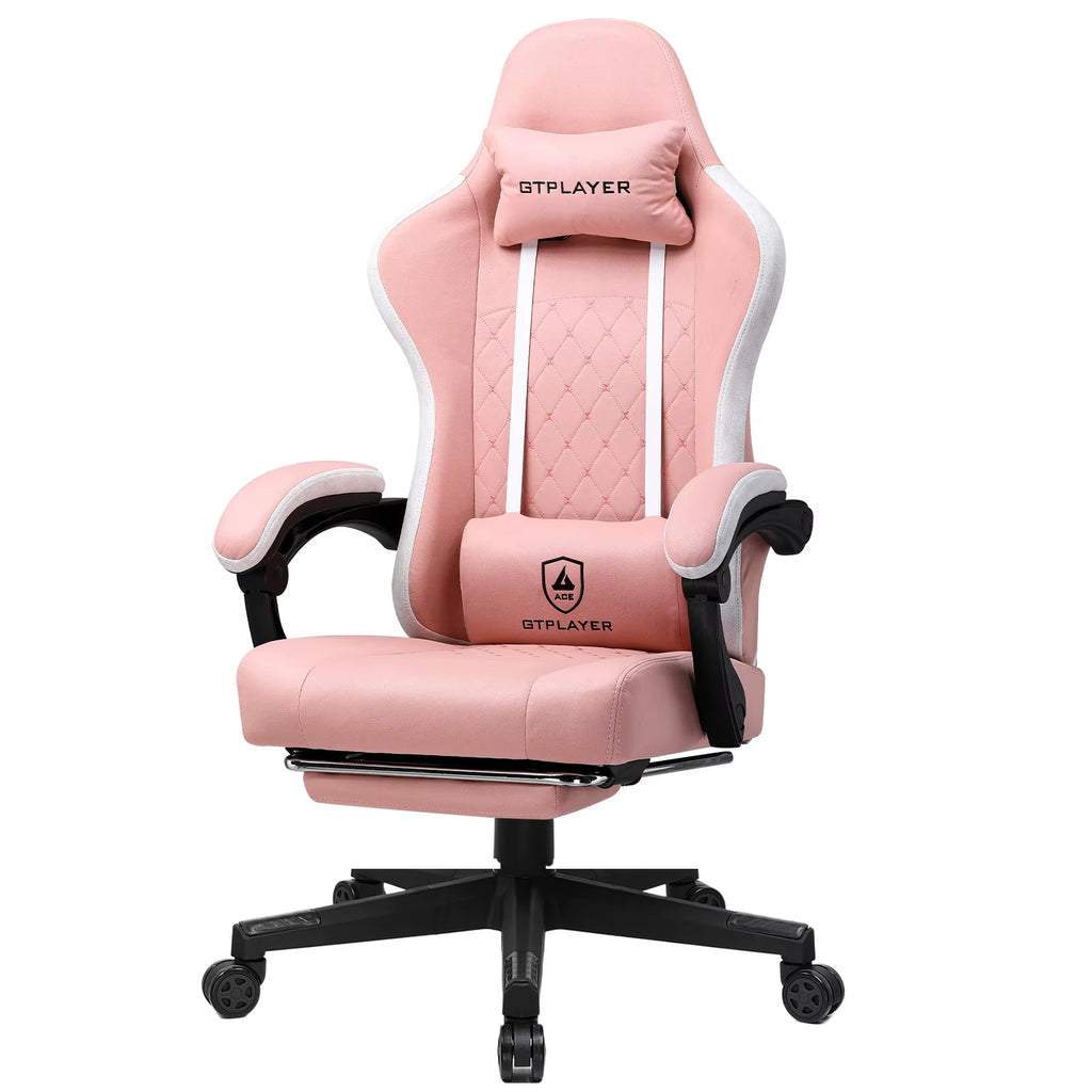 GTPLAYER Gaming Chair Ergonomischer Gaming Sessel Schreibtischstuhl Mit Stoffoberfläche, Federsitzkissen, Verbindungsarmlehnen
