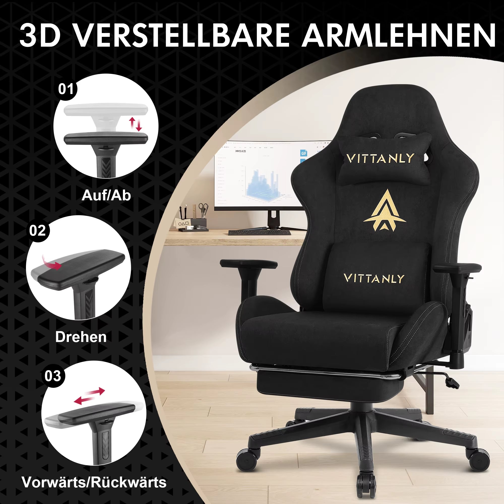 Marke Gaming Stuhl Luxuriöse Atmungsaktive Faux Wildleder Büro Stuhl Gaming Stuhl Mit Fußstütze Stuhl Kopfstütze Ergonomische Spiel Stuhl